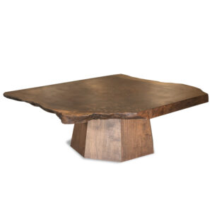 Claro walnut coffee table with angled base